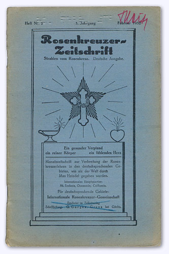 Rosenkreuzer Zeitschrift Strahlen Vom Rosenkreuz 5 Jhg 1932 Heft Nr 2 Februar Monatsschrift Fur Die Verbreitung Der Rosenkreuzerlehren In Den Deutschsprechenden Gebieten Wie Sie Der Welt Durch Max Heindel Gegeben Wurden Dtsch Rosenkreuzer Zeitschrift Strahlen Vom Rosenkreuz 5 Jhg 1932 Heft Nr 2 Februar Monatsschrift Fur Die Verbreitung Der Rosenkreuzerlehren In Den Deutschsprechenden Gebieten Wie Sie Der Welt Durch Max Heindel Gegeben Wurden Dtsch
