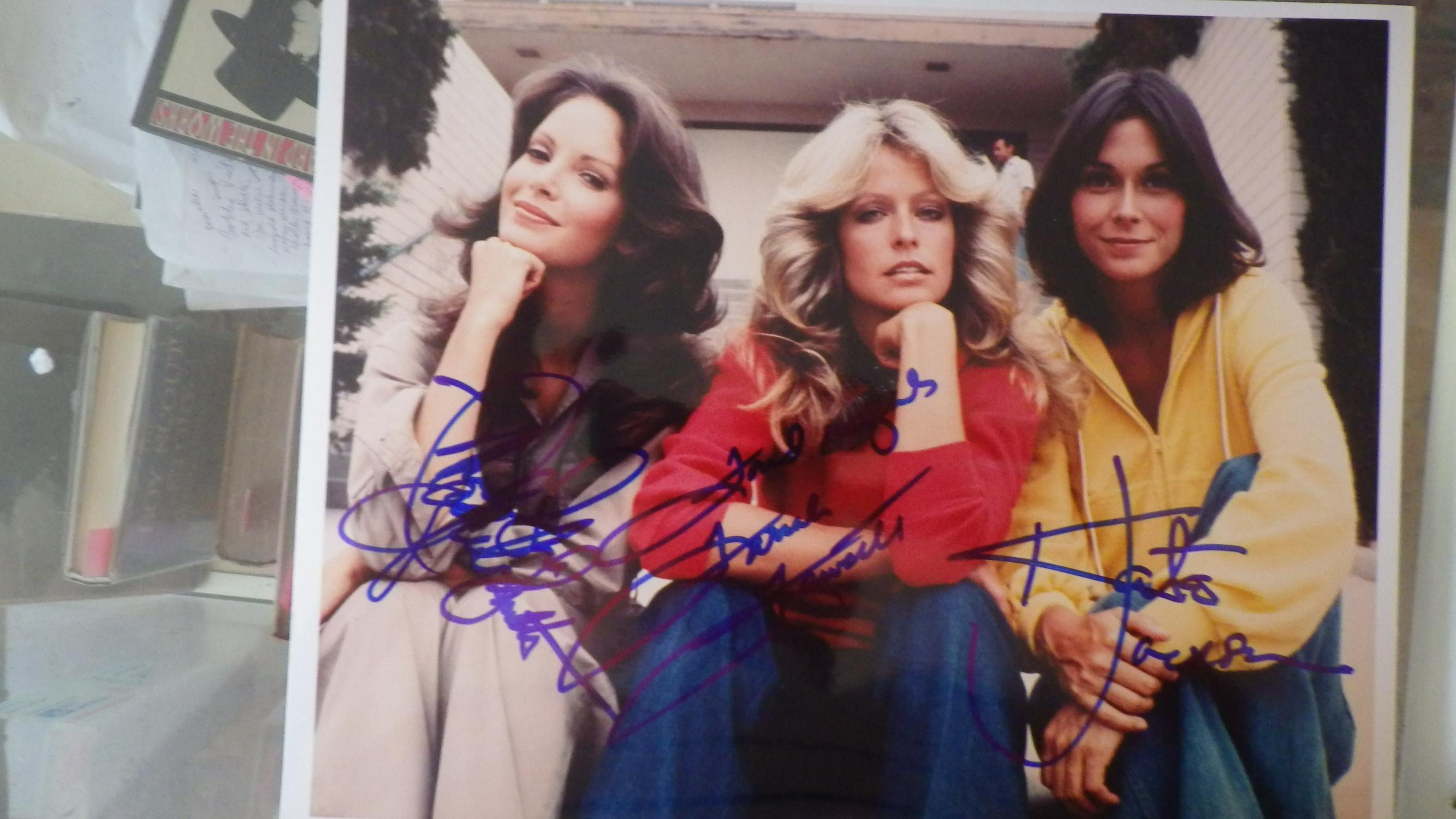 SIGNED Color Oblong Photograph of All 3 Original Charlies Angels Seated ...