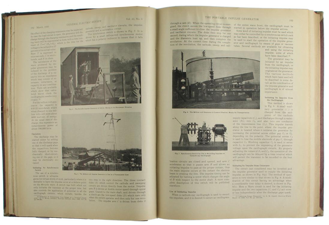 GENERAL ELECTRIC REVIEW Volume 33 1930. by General Electric