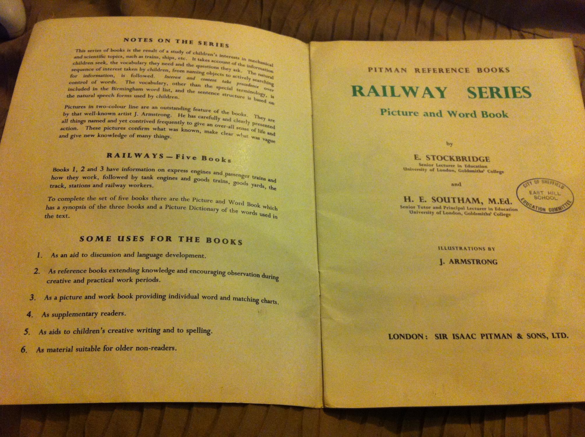 Railway Series Picture and Word Book (Pitman Reference Books) by E