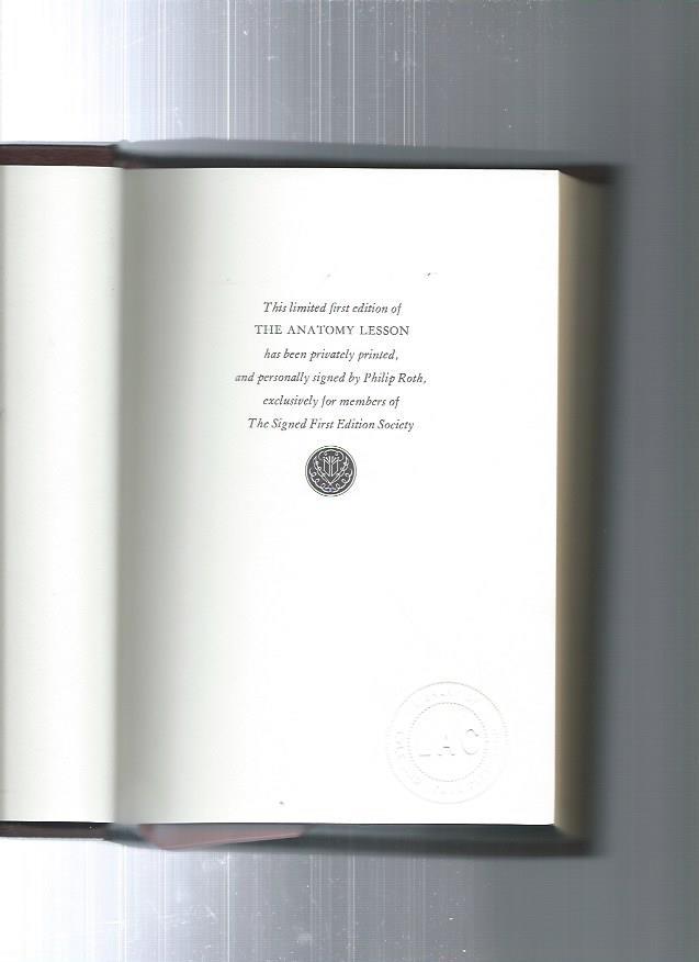 THE ANATOMY LESSON by Roth, Philip / Philip Roth portrait by Burt ...