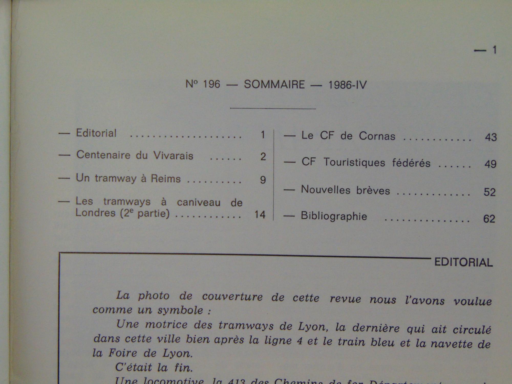 Chemins De Fer Régionaux et Urbains, N°196 : centenaire du vivarais, les tram à Caniveau de londres, le chemin de fer de Cornas collectif [ ]