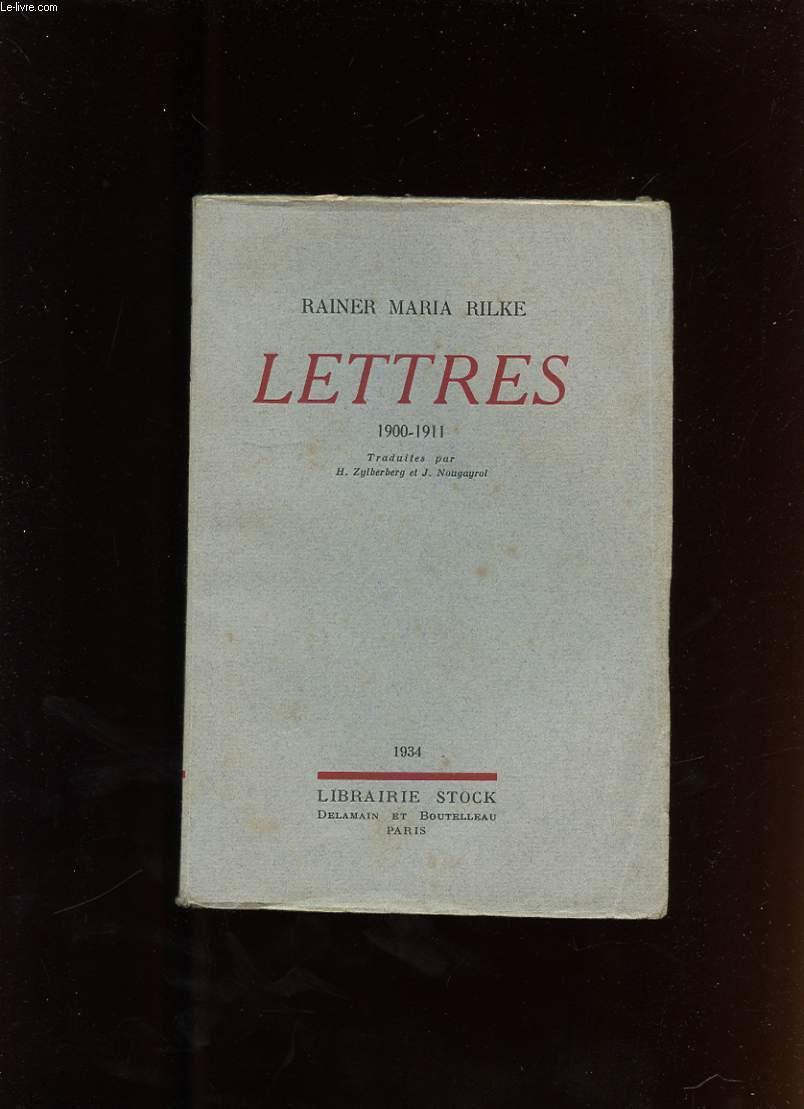 LETTRES (1900-1911) by RAINER MARIA RILKE: bon Couverture souple (1934 ...