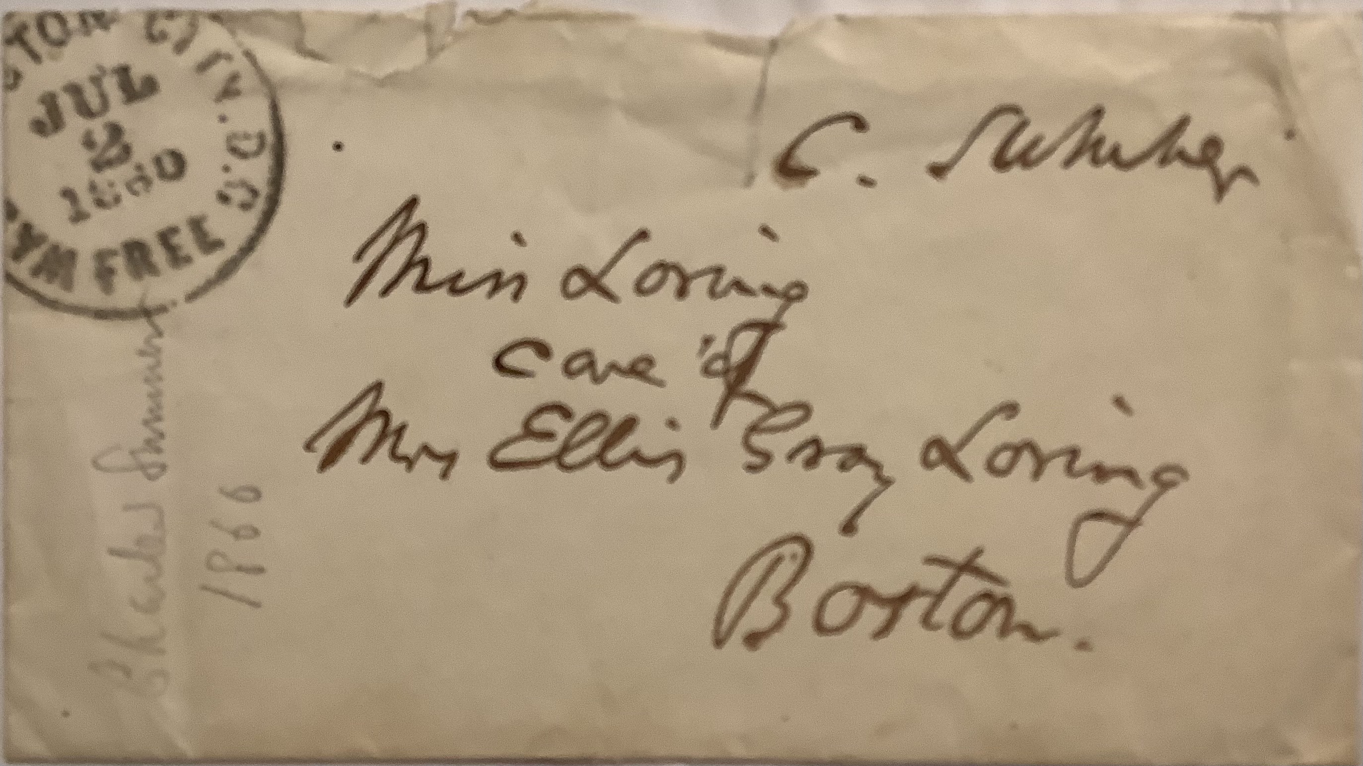 Autographed 3-page letter to Anna Loring signed with original envelop  signed \, image size:2745x1543