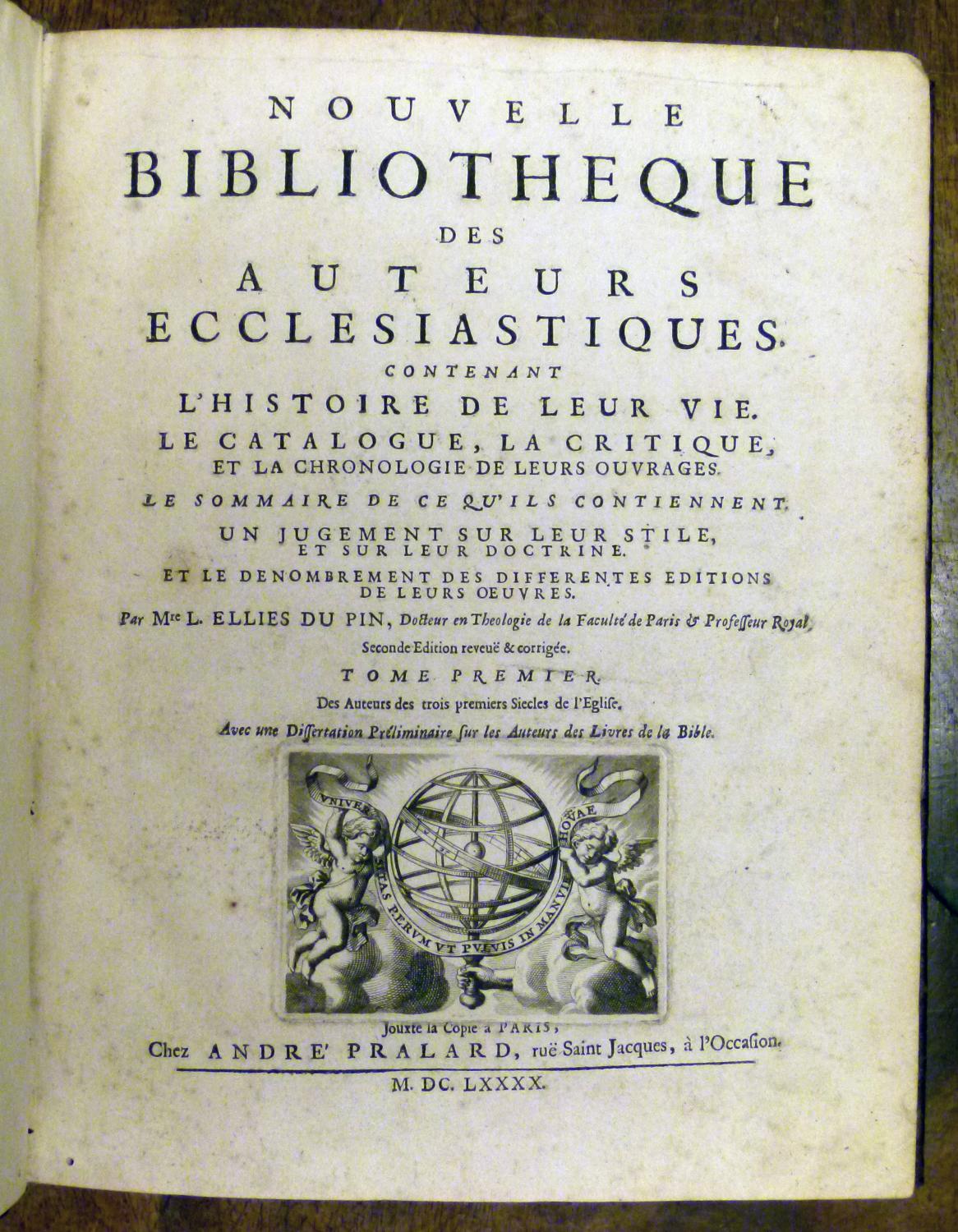 Nouvelle bibliothèque des auteurs ecclésiastiques contenant l'histoire ...
