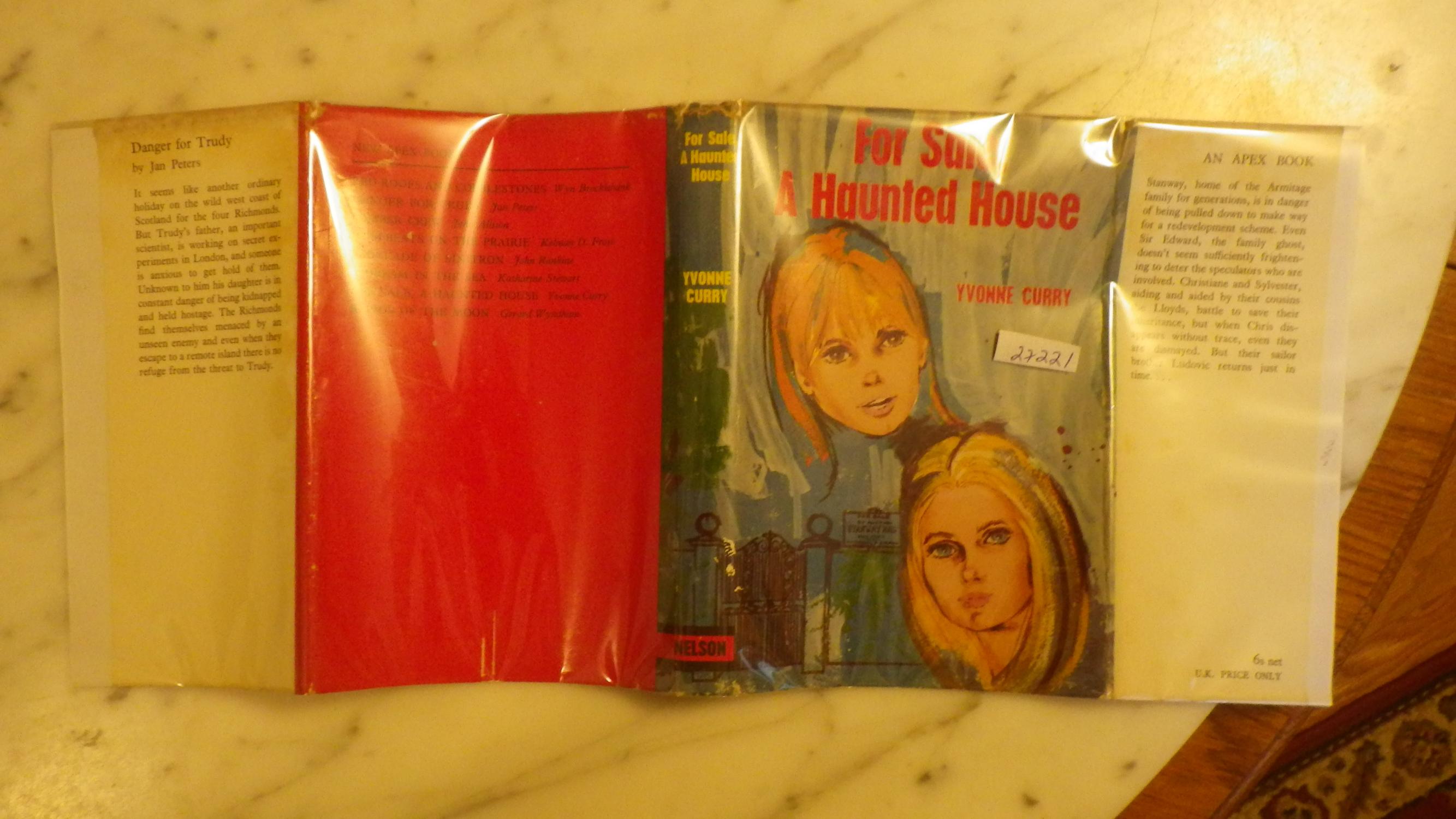 For Sale, a Haunted house in Color Dustjacket of 2 Beautiful Girls with For Sale sign for Stanway Hall, STANWAY, Home of the Armitage Family for Gene