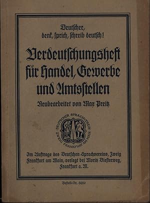 Verdeutschungsheft für Handel, Gewerbe und Amtsstellen.