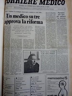 "CORRIERE MEDICO Quotidiano del Corriere della Sera riservato ai medici, Anno I n.° 6 - 48,1980"