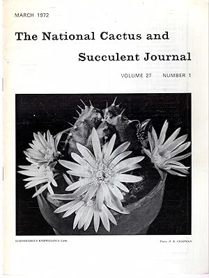Seller image for THE NATIONAL CACTUS AND SUCCULENT JOURNAL volume 27 Number I for sale by Pendleburys - the bookshop in the hills