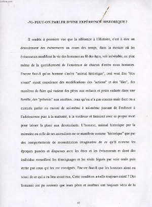 Seller image for PEUT-ON PARLER D'UNE EXPERIENCE HISTORIQUE ?' (MANUSCRIT) for sale by Le-Livre