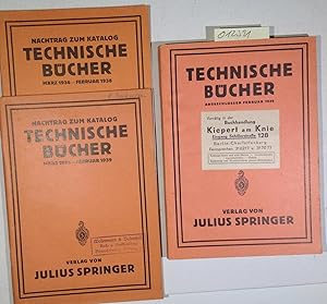 Technische Bücher - Werke Aus Dem Verlag Julius Springer - Abgeschlossen Februar 1936 & Zwei Nach...