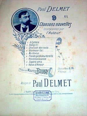 Partition musicale - N°4 - LA GLANEUSE, Poésie de Maurice BOUKAY, musique de Paul DELMET - Page d...