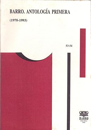 Seller image for BARRO, ANTOLOGIA PRIMERA (1978-1993) VASIJA (coleccion de poesia del grupo barro) num 53-54 for sale by Libreria 7 Soles