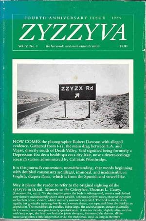 Bild des Verkufers fr ZYZZYVA 17: FOURTH ANNIVERSARY ISSUE: The Last Word: West Coast Writers and Artists, Volume V, Number 1, Spring 1989. zum Verkauf von Bookfever, IOBA  (Volk & Iiams)