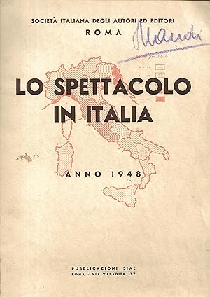 Seller image for lo spettacolo in italia anno 1948 for sale by Libreria Del Corso