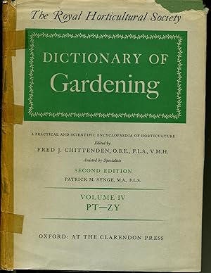 Seller image for The Royal Horticultural Society Dictionary of Gardening: A Practical and Scientific Encyclopaedia of Horticulture. Vol IV: PT-ZY for sale by Orca Knowledge Systems, Inc.