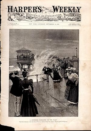 Immagine del venditore per ENGRAVING: "A September Nor'easter on the Coast". photoengravings from Harper's Weekly, September 11, 1897 venduto da Dorley House Books, Inc.