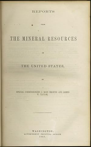 Bild des Verkufers fr Reports upon the Mineral Resources of the United States zum Verkauf von Kaaterskill Books, ABAA/ILAB