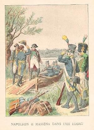 Napoléon & Masséna Dans L'île Lobau . Chromolithographie