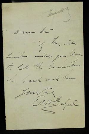 Seller image for Autograph note signed to an unamed recipient requesting that something should be handed to the bearer. for sale by Bristow & Garland
