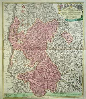 Bild des Verkufers fr Kolorierte Kupferstich-Landkarte von Johann Baptist Homann. Imp. Caes. Carolo VI. . Provincia Brisgoia. zum Verkauf von Antiquariat Thomas Rezek