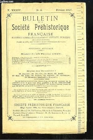 Seller image for Bulletin de la Socit Prhistorique Franaise. N2 - Tome 34 : Terrasses et quartzites taills de la Haute-Valle de la Garonne - La Prhistoire dans la rgion de Damas . for sale by Le-Livre