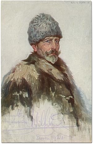 Illustrated Postcard of Kaiser Wilhelm II Signed