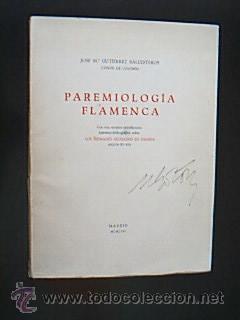 Seller image for Paremiologa Flamenca. Gutirrez Ballesteros, Jos M (Conde de Colombi). Madrid. 1957 for sale by Librera Anticuaria Ftima
