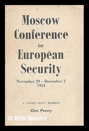 Imagen del vendedor de Moscow conference for European security, November 29-December 2, 1954 : final communique and declaration a la venta por MW Books