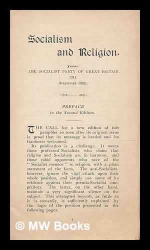 Seller image for Socialism and religion for sale by MW Books