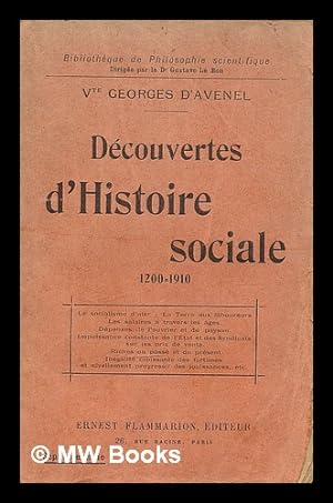 Image du vendeur pour Les decouvertes d'histoire sociale, 1200-1910 mis en vente par MW Books