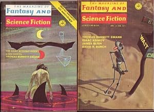 Seller image for The Magazine of Fantasy and Science Fiction August & September 1970, 2 Issues featuring "The Goat Without Horns" by Thomas Burnett Swann, + Confessions, The Travelin' Man, Landed Minority, Rings on Her Fingers, +++ for sale by Nessa Books