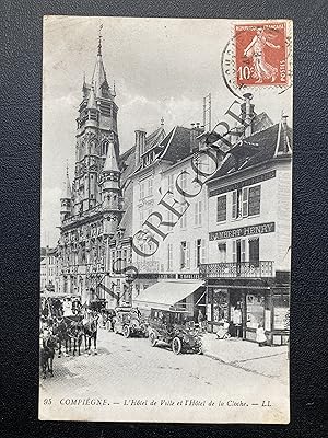 COMPIEGNE-L'HOTEL DE VILLE ET L'HOTEL DE LA CLOCHE-CARTE POSTALE