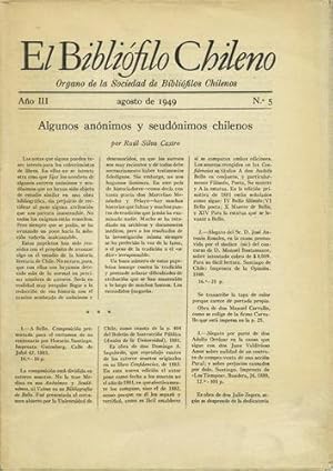 Imagen del vendedor de El Biblifilo Chileno. Organo de la Sociedad de Biblfilos Chilenos. Ao III agosto de 1949, No. 5 [with] Ao IV agosto de 1950, No. 6 [Two Volumes] a la venta por Kaaterskill Books, ABAA/ILAB