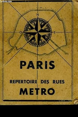 Bild des Verkufers fr PARIS REPERTOIRE DES RUES METRO zum Verkauf von Le-Livre