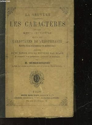 Bild des Verkufers fr LA BRUYERE - LES CARACTERES OU LES MOEURS DE CE SIECLE zum Verkauf von Le-Livre