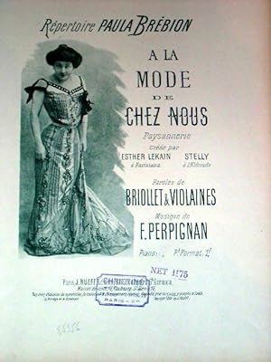 Partition musicale - A LA MODE DE CHEZ NOUS - Paysannerie Créée par Esther LEKAIN à Parisiana, ST...