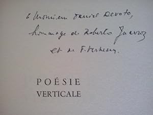 Immagine del venditore per Posie verticale. Traduction de Fernand Verhesen (DEDICADO POR EL AUTOR). venduto da Arteclo S. L.