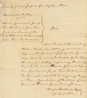 Tryon County legal will document signed twice by Walter Butler (1752-81) Loyalist
