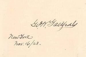 George Washington Goethals, engineer, Panama Canal signature