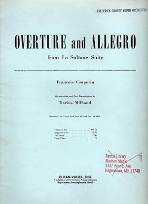 Overture and Allegro - from "La Sultane" Suite [FULL SCORE & SET of PARTS]