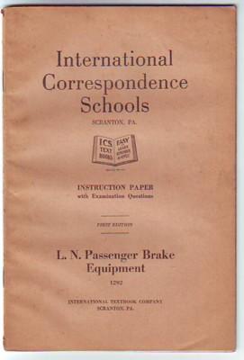 L.N./L. N. Passenger Brake Equipment, Instruction Paper with Examination Questions