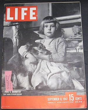 Seller image for Life Magazine, September 8, 1947 for sale by Phyllis35
