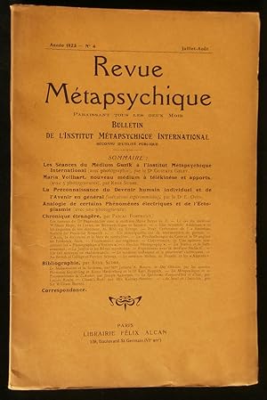 Bild des Verkufers fr REVUE METAPSYCHIQUE. zum Verkauf von Librairie Franck LAUNAI