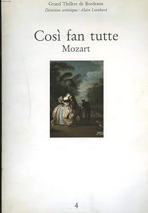 Seller image for COSI FAN TUTTE. OPERA BUFFA EN DEUX ACTES. for sale by Le-Livre