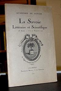 Académie de Savoie, La Savoie Littéraire & Scientifique, 16è année, 3è et 4è trimestre 1921