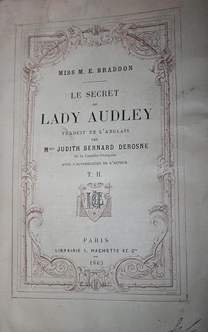 Le Secret de Lady Audley. Tome 2. [Ex-libris gravé de la Bibliothèque du Château de Craon, en May...