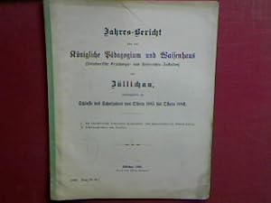 Seller image for Schulnachrichten. - in : Jahresbericht der Steinbart'schen Erziehungs- und Unterrichtsanstalten (Waisenhaus und Kgl. Pdagogium) bei Zllichau am Schlusse des Schuljahres von Ostern 1885 bis Ostern 1886 (Progr.Nr. 88) for sale by books4less (Versandantiquariat Petra Gros GmbH & Co. KG)