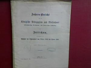 Seller image for Schulnachrichten (nebst Chronik der Anstalt). - in : Jahresbericht ber das Kgl. Pdagogium und Waisenhaus (Steinbart'sche Erziehungs- und Unterrichtsanstalten) bei Zllichau am Schlusse des Schuljahres von Ostern 1909 bis Ostern 1910 (Progr.Nr. 109) for sale by books4less (Versandantiquariat Petra Gros GmbH & Co. KG)