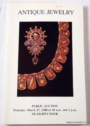Immagine del venditore per Antique Jewelry - Sale 748. New York: March 27, 1980 venduto da Resource Books, LLC